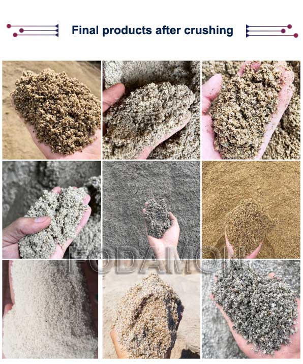 Final sand of crushing